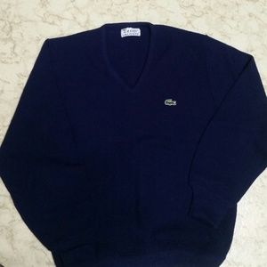 Men's Navy Izod V Neck Sweater